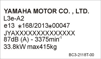 Naklejka znamionowa do motocykla Yamaha