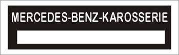 Tabliczka znamionowa Mercedes Benz Karosserie