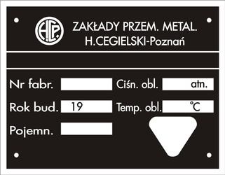 Tabliczka znamionowa kompresora do URSUS C355 i C360