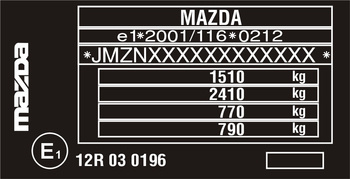 Naklejka znamionowa Mazda motor