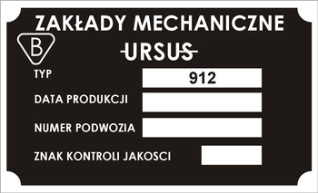 Tabliczka znamionowa URSUS 912