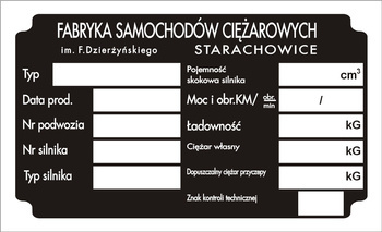 Tabliczka znamionowa 660 wzór 2