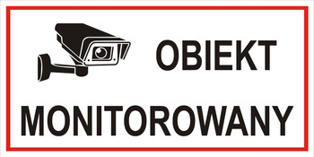 Tabliczka informacyjna aluminiowa, obiekt monitorowany wzór 2