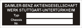 Tabliczki znamionowe Mercedes 190 SL kasty USA