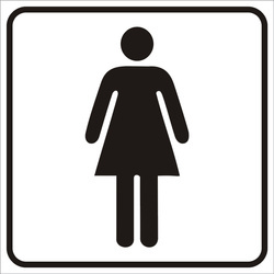 Tabliczka informacyjna aluminiowa, piktogram toaleta damska