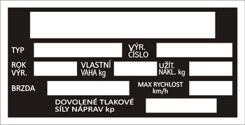 Tabliczka znamionowa SAM przyczepa czeska