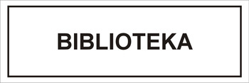 Tabliczka informacyjna aluminiowa na drzwi, napis biblioteka