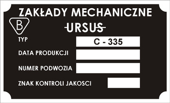 Tabliczka znamionowa URSUS C335
