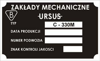 Tabliczka znamionowa URSUS C330 M