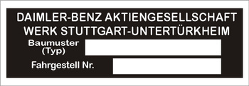 Tabliczki znamionowe Mercedes daimler benz 170