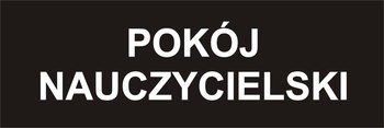 Tabliczka informacyjna aluminiowa na drzwi, czarna pokój nauczycielski