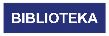 Tabliczka informacyjna aluminiowa na drzwi, granatowa biblioteka