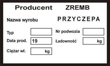 Tabliczka znamionowa ZREMB