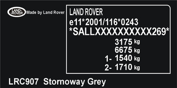 Naklejka znamionowa do samochodów Land Rover