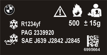 Naklejka informacyjna do samochodu BMW instrukcja