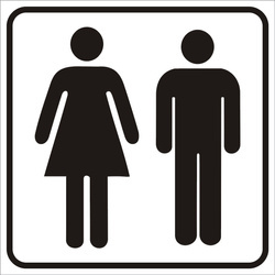 Tabliczka informacyjna aluminiowa, piktogram toaleta damsko-męska