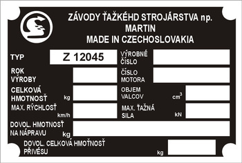 Tabliczka znamionowa ZTS 12045