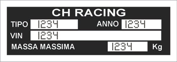 Tabliczka znamionowa uniwersalna do motocykli CH RACING grawerowana