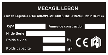 Tabliczka znamionowa MECAGIL LEBON