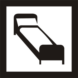 Tabliczka informacyjna aluminiowa, piktogram sypialnia, nocleg