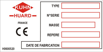 Tabliczka znamionowa Kuhn Huard