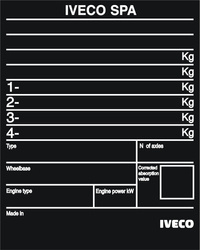 Tabliczka znamionowa do IVECO - duża