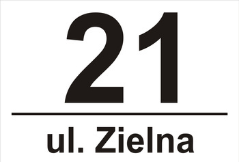 Tabliczka adresowa na dom, srebrna nadruk czarny