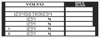 Tabliczka znamionowa do pojazdów Volvo z grawerem
