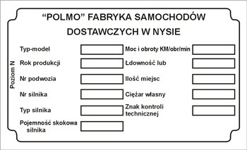 Tabliczka znamionowa NYSA FSD POLMO 522 LATA 70