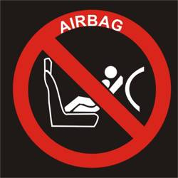 Tabliczka, naklejka ostrzegawcza Land Rover Air BAG