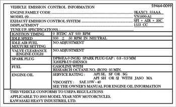 Naklejka znamionowa informacyjna Kawasaki Heavy Industries