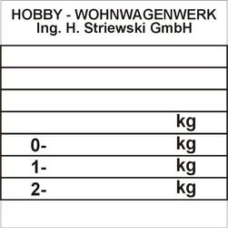 Tabliczka znamionowa do pojazdów i maszyn marki HOBBY czysta