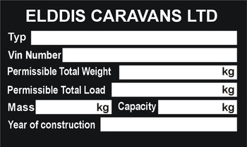 Tabliczka znamionowa do pojazdów i maszyn marki ELDDIS czysta