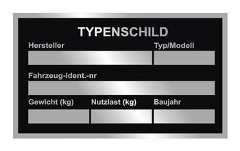 Tabliczka znamionowa, zastępcza w języku niemieckim