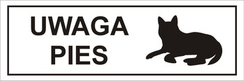 Tabliczka informacyjna, uwaga pies