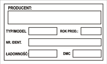 Tabliczka znamionowa SAM przyczepa polska