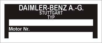 Tabliczka znamionowa Mercedes Motor na silnik
