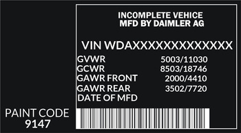 Naklejka znamionowa Mercedes Benz MFD BY DAIMLER AG