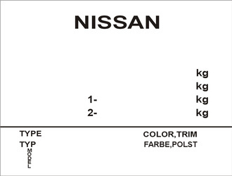 Tabliczka znamionowa do pojazdów Nissan Motor Corporation czysta