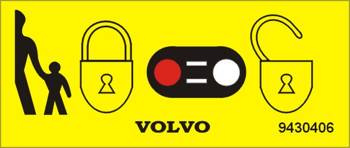 Tabliczka, naklejka informacyjna Volvo