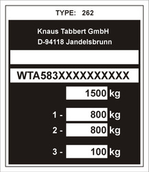 Naklejka znamionowa Knaus tabbert GmbH