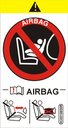 Naklejka informacyjno - ostrzegawcza AirBag