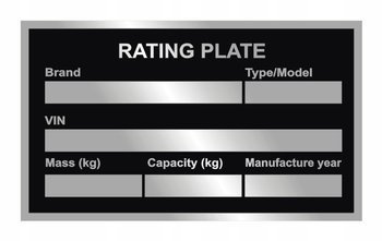 Tabliczka znamionowa w języku angielskim