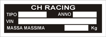 Tabliczka znamionowa uniwersalna do motocykli CH RACING czysta