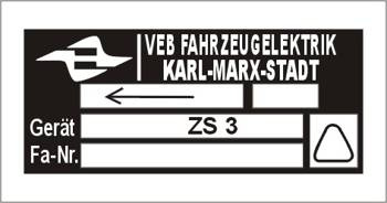 Tabliczka znamionowa Junak iskrownik ZS3