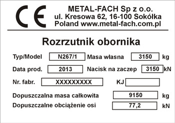 Rozrzutnik obornika Metal-Fach