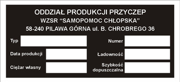 Tabliczka znamionowa Pilawa Górnicza