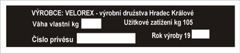 Tabliczka znamionowa Jawa Velorex kosz boczny czeska czysta