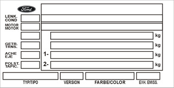 Tabliczka znamionowa Ford Granada