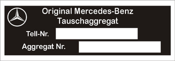 Tabliczka znamionowa Mercedes Benz W1133 na  aggregat